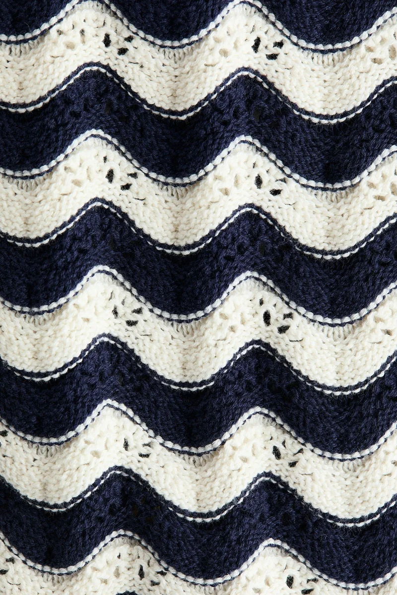 H&M Appliquéd hole-knit dress